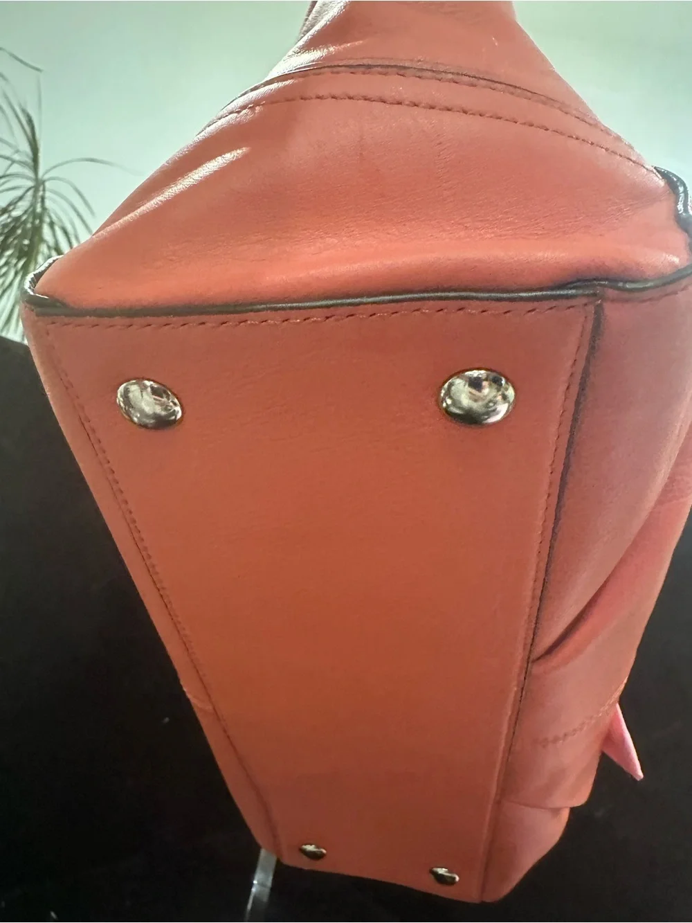 Coach #267 Taylor Alexis Coral-Orange Leather Tote Carryall